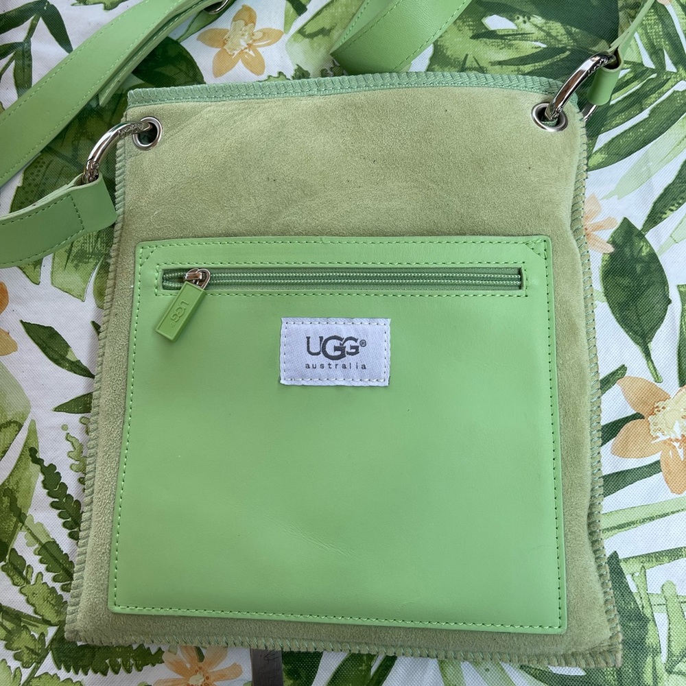 UGG Australia Suede / Shearling Crossbody bag - Never used mint green, no tags